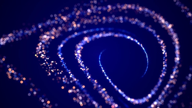 Sparkling Golden and Blue Particles Trail Stars Glittering particle effect animation.