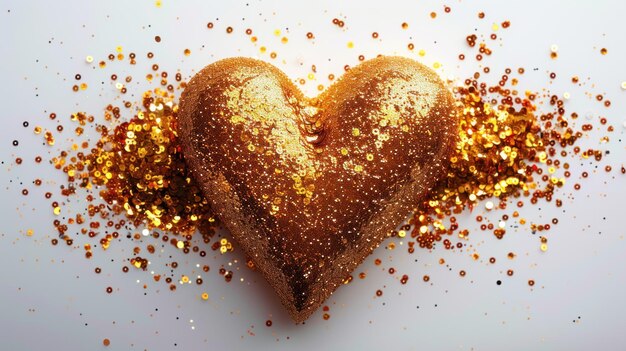 Photo sparkling heart and golden glitter