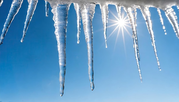 Sparkling Icicles in Morning Light