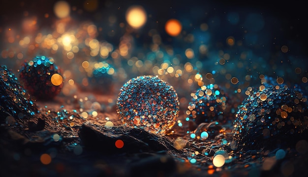 Sparkling Luxury Glitter Bokeh Sparkles and Particles Generative AI