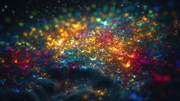 Sparkling Luxury Glitter Bokeh Sparkles and Particles Generative AI