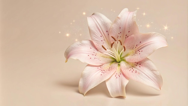 Sparkling Pink Lily Flower Beautiful Background for Design and Wallpapers