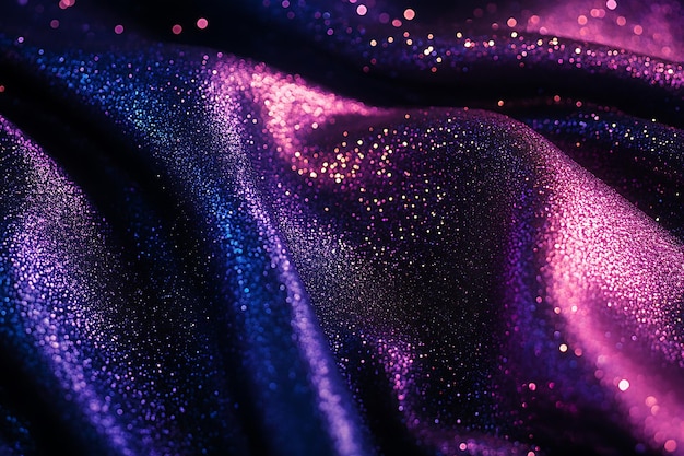 Photo sparkling purple and blue fabric