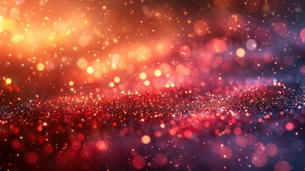 Sparkling Red and Gold Bokeh Background