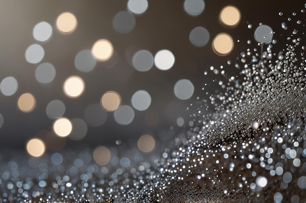 Photo sparkling silver glitter creating a soft bokeh effect