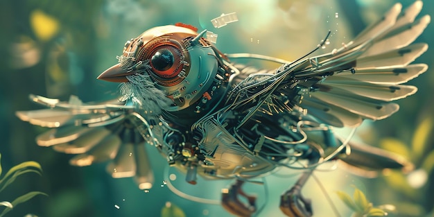 Sparrow Flying Cinematic Digital Art