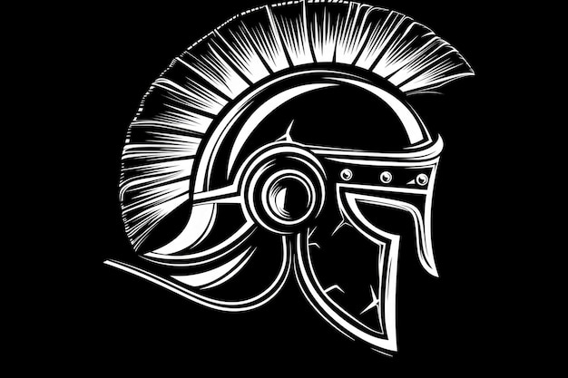 Spartan Helmet on Black Background