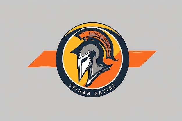 Photo spartan with sword logo design