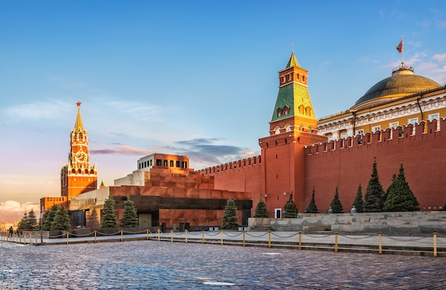 Spasskaya Tower, Mausoleum and walls of the Moscow Kremlin