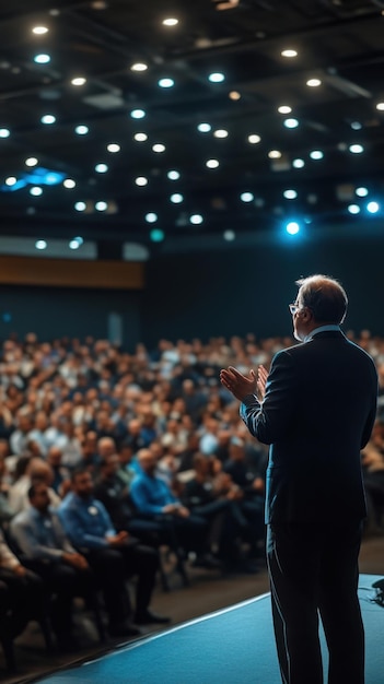 Speaker Addressing a Large Audience