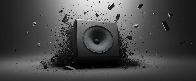 Photo speaker explosion a visual representation of sound