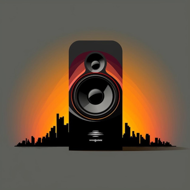 Photo speaker logo vector illustration