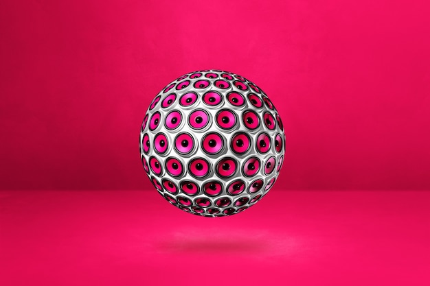 Speakers sphere isolated on pink