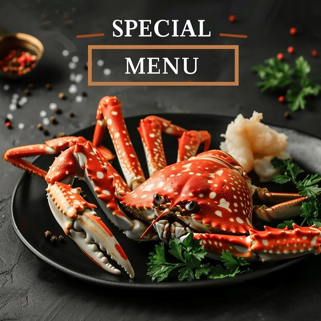 Photo special delicious lobster promotion food menu social media post design template