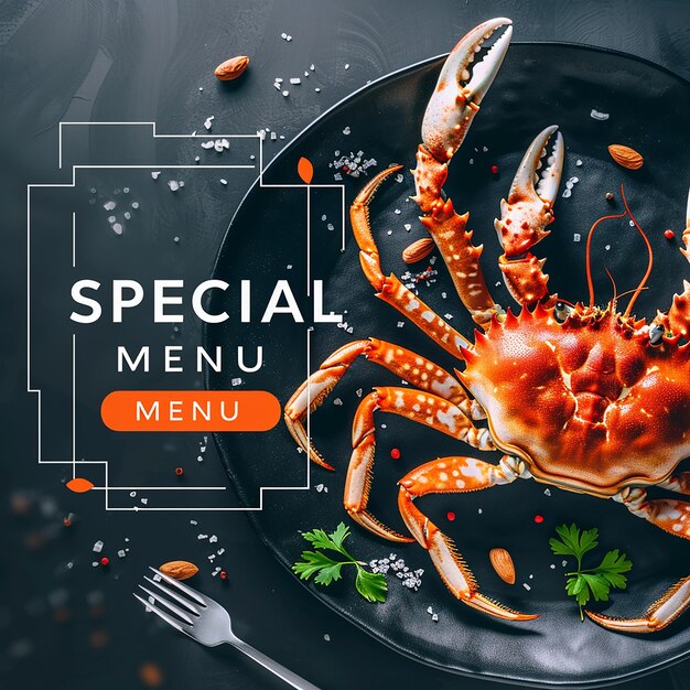 Photo special delicious lobster promotion food menu social media post design template