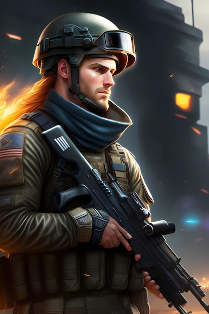 Special Force Army Officer in Battle War Wallpaper