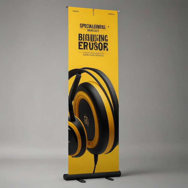 Special Headphone Roll up banner With Generative AI