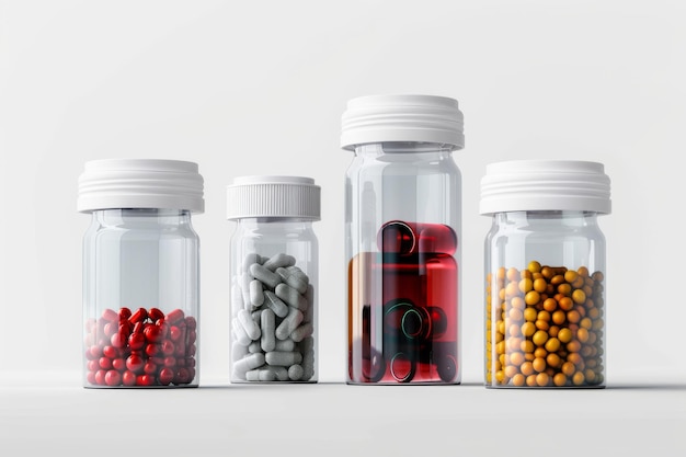 Photo specimen containers isolated in transparent background