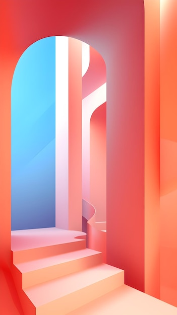 Spectacular Architectural Abstract with Vibrant Colors and Geometric Patterns