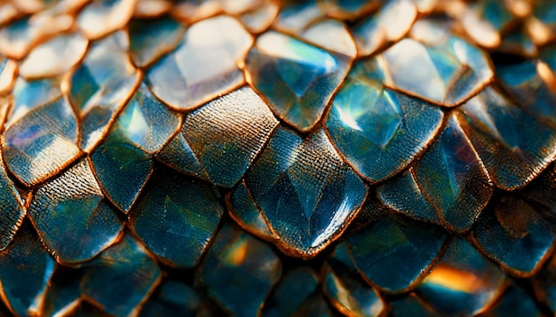 Spectacular crystal texture snake skin background Digital art 3D illustration