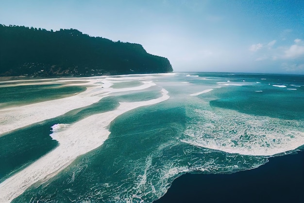 Spectacular drone photo of beach for refreshing and calmness concept