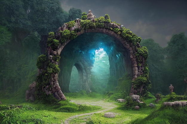 Spectacular Fantasy Scene with a Portal Archway Cover