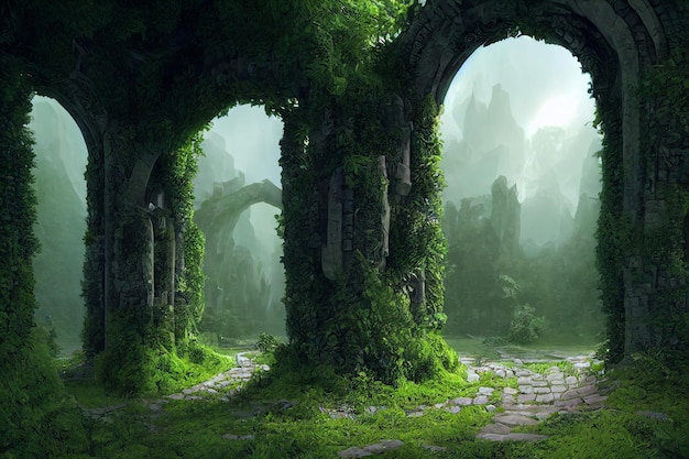 Spectacular Fantasy Scene with a Portal Archway Cover