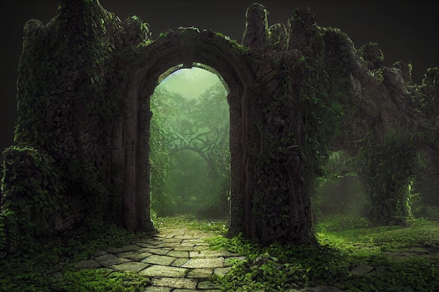 Spectacular Fantasy Scene with a Portal Archway Cover