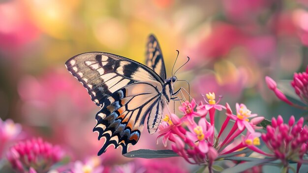 Spectacular Macro shots Beautiful nature scene Closeup beautiful butterfly sitting on the flower