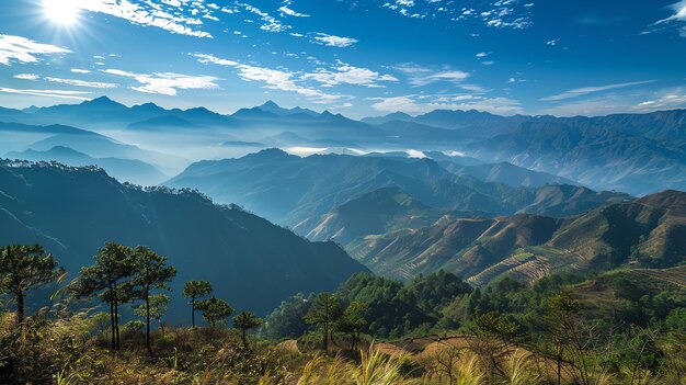 Spectacular mountain panoramas during parched period landscapes