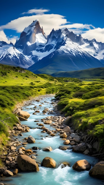 Spectacular Patagonia A Harmonious Symphony of Snow Water Grass and Sky in Argentinas Vast Wilde