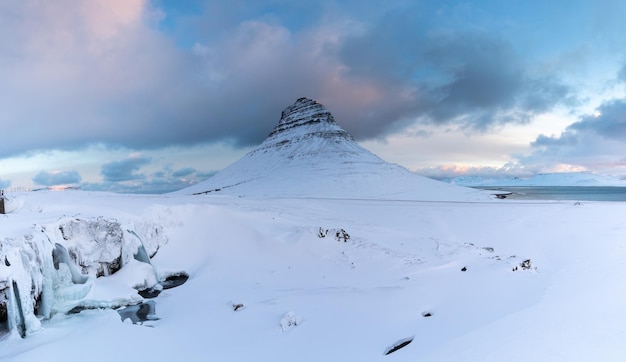 Spectacular photos of the Nature of Iceland with northern lights snow waterfalls frozen rivers