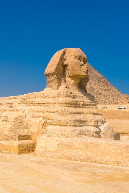 The spectacular Sphinx of Giza in the city of Cairo Egypt