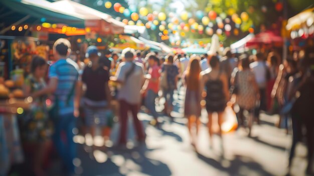 Photo spectacular street market at sunset