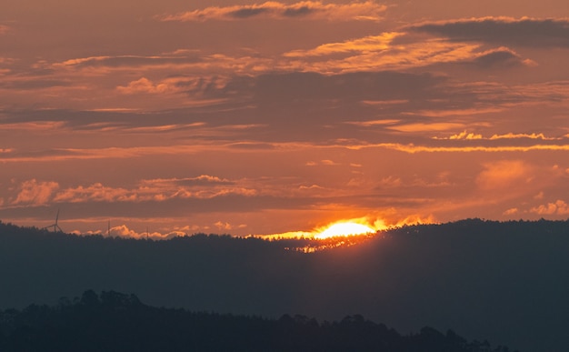 Spectacular sunset from garden