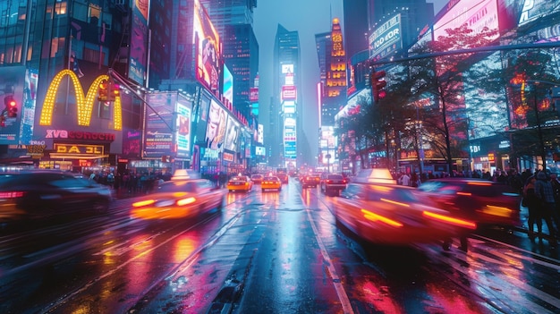 Spectacular Urban Nightscape Vibrant Neon City Street Motion with Canon EOS R5