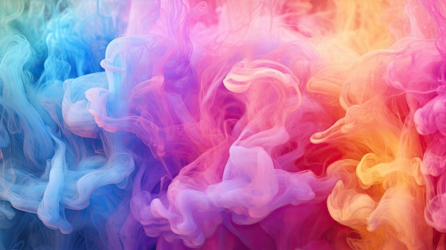 Spectrum of colorful rainbow smoke in water wallpaper