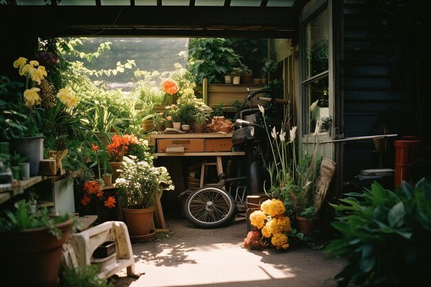 Spectrum of Gardening Tools Plants and Decor in Natural Harmony xA