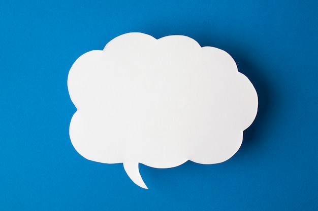 Speech bubble on blue background