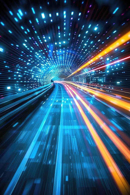 Speed of light concept on a digital data stream highway