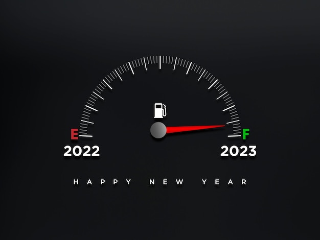 Speed meter 2023 happy new year and new year greetings background