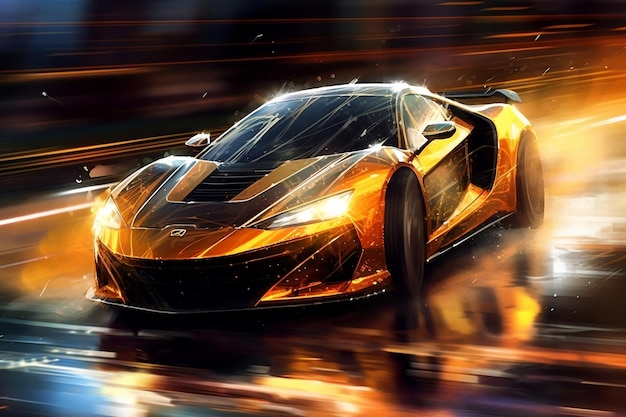 Speeding Through Digital Art Sports Car Generative AI