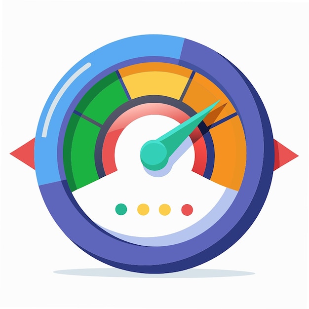 Photo speedometer with arrow and dashboard indicators risk speed and rating levels concept 3d vector icon cartoon minimal style