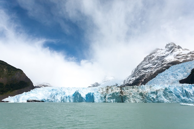 Spegazzini Glacier view from Argentino lake, Patagonia landscape, Argentina. Lago Argentino