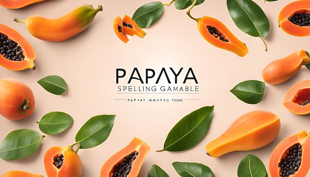 Photo spelling word scramble game with word papaya