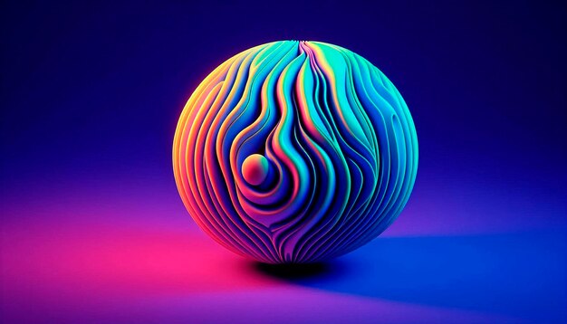 a sphere made of colorful lines is shown with a multicolored sphere