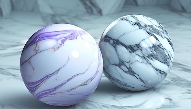 Sphere marble balls as a durable and timeless background material Generative AI