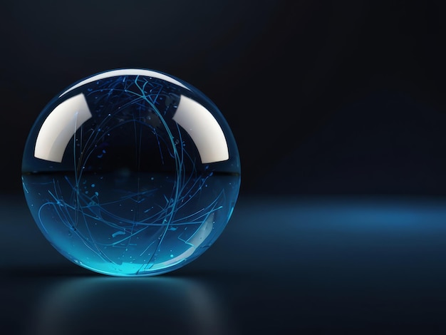 a sphere with a blue background and a white globe with a blue light