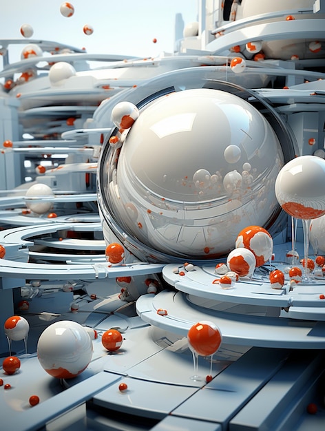 Spheres HD Wallpaper Stock Image