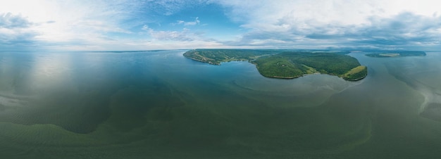 Spherical panorama 360 degrees travel to Russia the Volga River Central Russia Samara Luka Summer landscape in the Zhiguli mountains on the Volga Russia